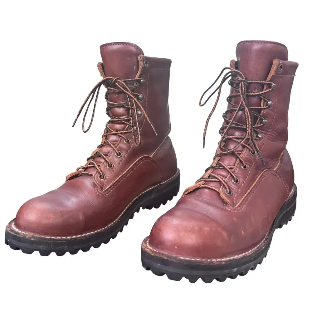 Vintage 1984 Danner 63500 Insulated Brown Leather Logger Boots Men's Size 10